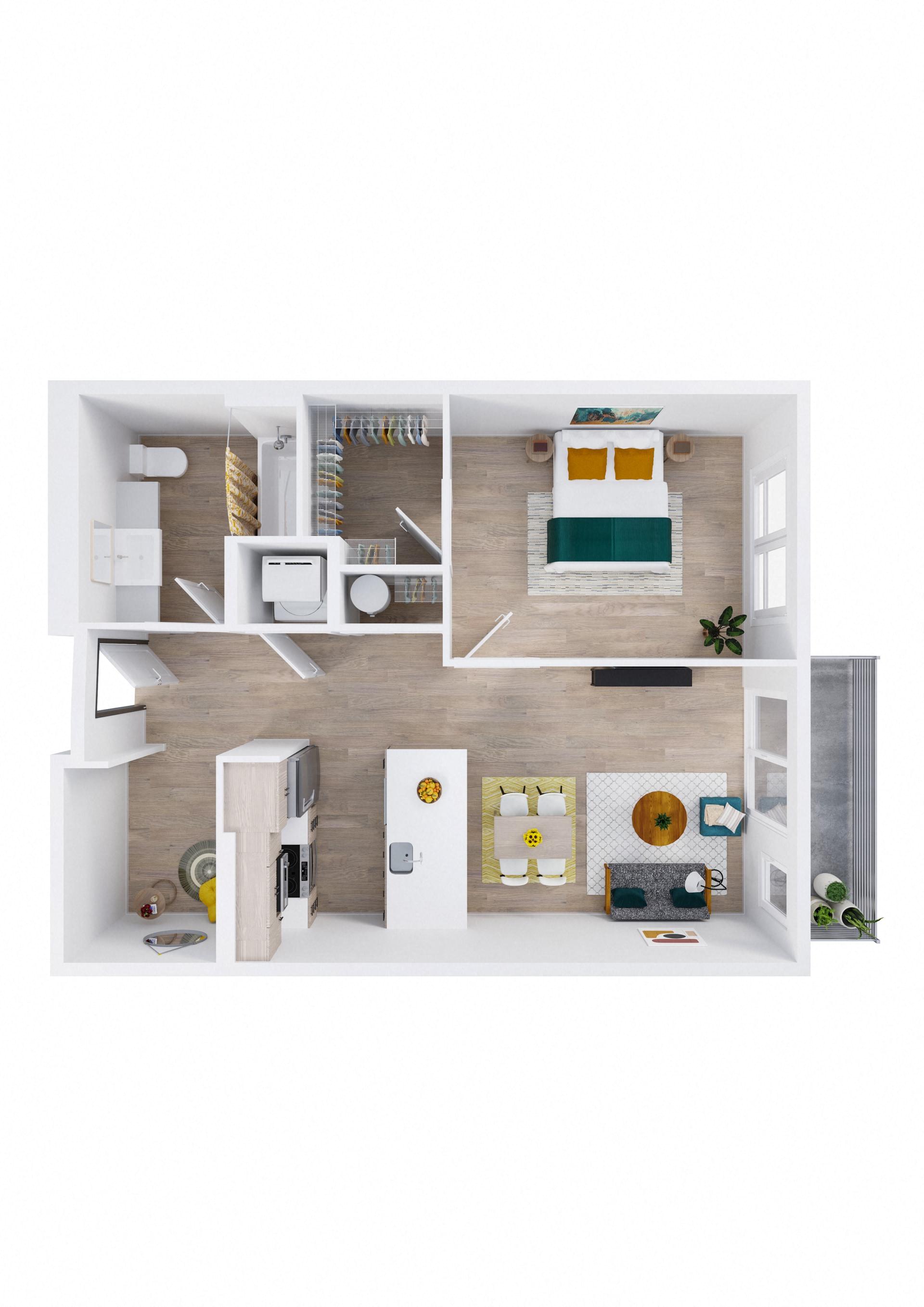 Zinnia Apartments in Shoreline, Washington B1 Floor Plan